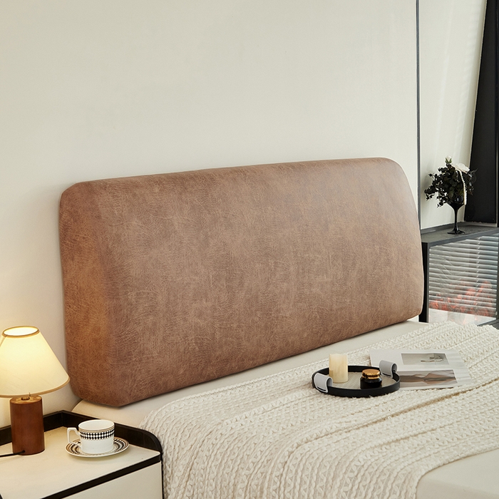 91家纺网 家纺一手货源 找家纺 共鸣沙发套 2024新款纳米科技布系列床头罩 科技布-棕黄