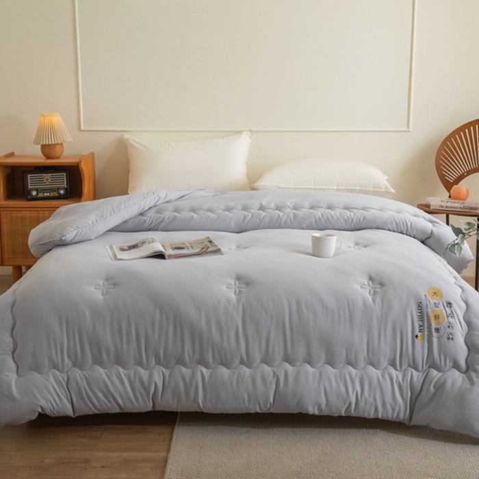 91家纺网 家纺一手货源 找家纺 慕尚家纺 2025新款大豆纤维被被子被芯 大豆纤维被灰