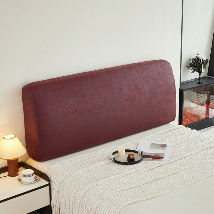 91家纺网 家纺一手货源 找家纺 共鸣沙发套 2024新款纳米科技布系列床头罩 科技布-酒红