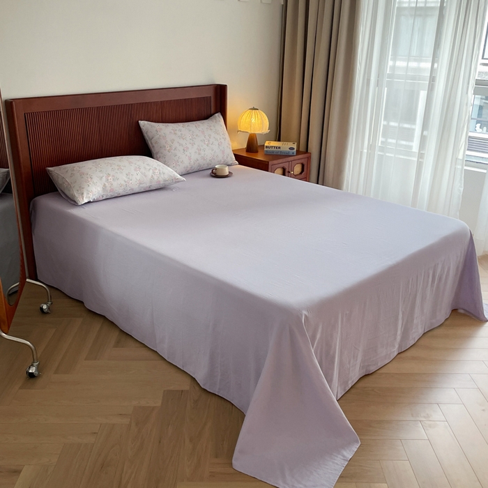 91家纺网 家纺一手货源 找家纺 一比一家纺 2025新款全棉母婴级抗菌有氧全棉双层纱亲肤全棉小清新印花三件套四件套 里德油画