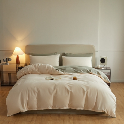 91家纺网 家纺一手货源 找家纺 寐眠 2024新款全棉纯棉加厚磨毛四件套 香草抹茶