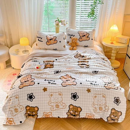 91家纺网 家纺一手货源 找家纺 （总）逸尚阁 2024新款兔绒泡泡印花被套毯多功能毯子
