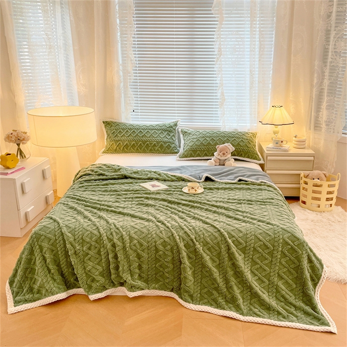 91家纺网 家纺一手货源 找家纺 （总）梦舒羽 2025新款220克塔芙绒被套两用牛奶绒毛毯