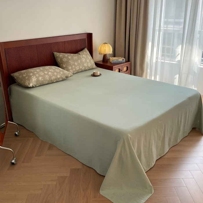 91家纺网 家纺一手货源 找家纺 一比一家纺 2025新款全棉母婴级抗菌有氧全棉双层纱亲肤全棉小清新印花三件套四件套 曼城旧事