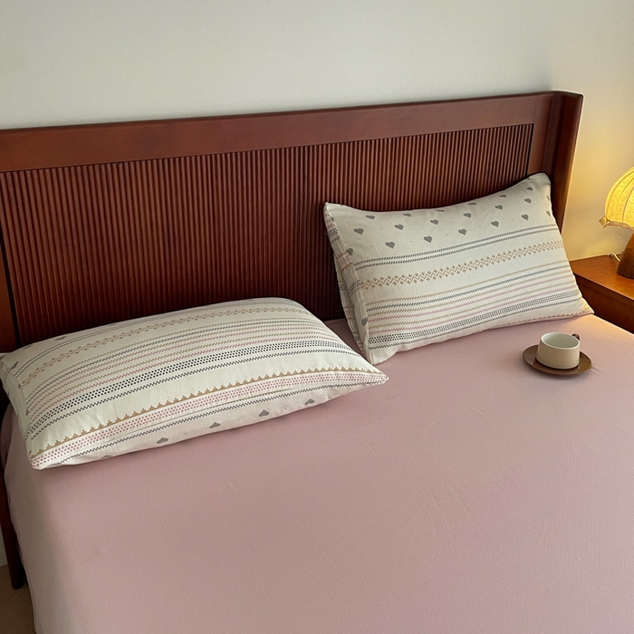 91家纺网 家纺一手货源 找家纺 一比一家纺 2025新款全棉母婴级抗菌有氧全棉双层纱亲肤全棉小清新印花三件套四件套 再别康桥