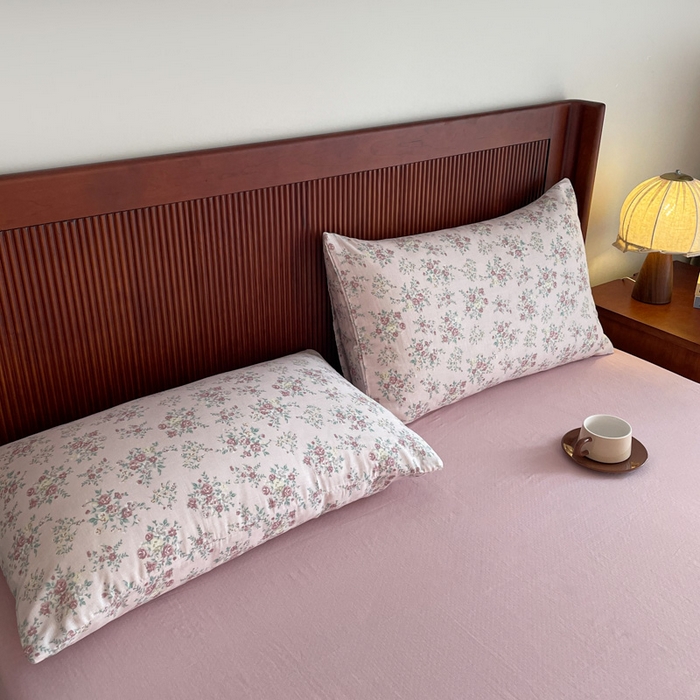 91家纺网 家纺一手货源 找家纺 一比一家纺 2025新款全棉母婴级抗菌有氧全棉双层纱亲肤全棉小清新印花三件套四件套 丽莎