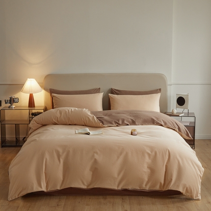 寐眠 2024新款全棉纯棉加厚磨毛四件套 栗子奶棕