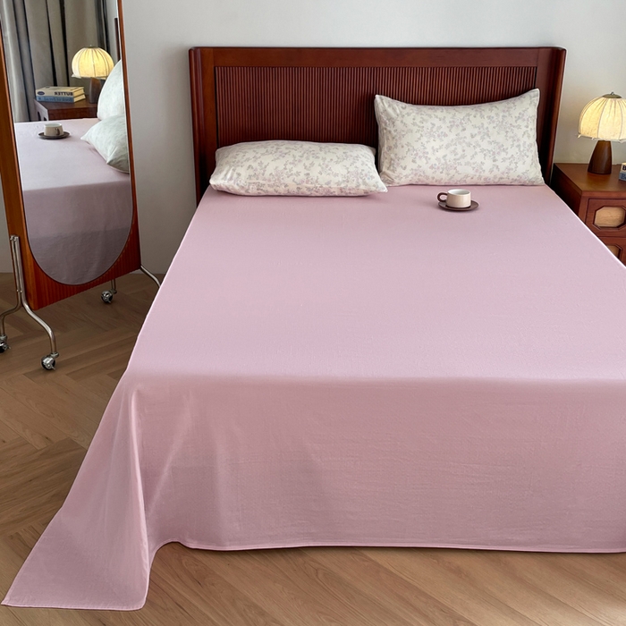 91家纺网 家纺一手货源 找家纺 一比一家纺 2025新款全棉母婴级抗菌有氧全棉双层纱亲肤全棉小清新印花三件套四件套 罗拉小姐