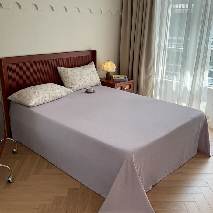 91家纺网 家纺一手货源 找家纺 一比一家纺 2025新款全棉母婴级抗菌有氧全棉双层纱亲肤全棉小清新印花三件套四件套 婆娑