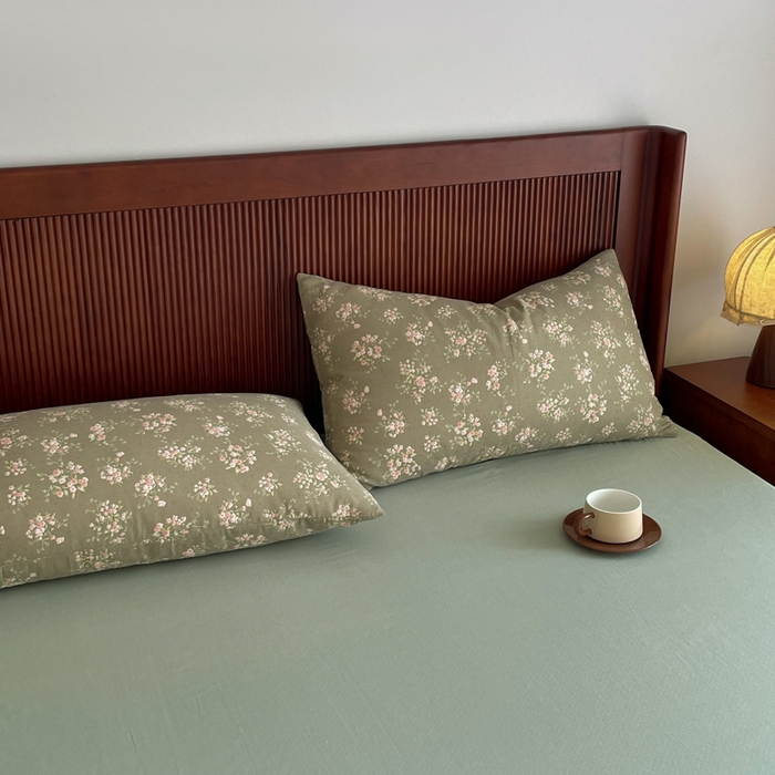 91家纺网 家纺一手货源 找家纺 一比一家纺 2025新款全棉母婴级抗菌有氧全棉双层纱亲肤全棉小清新印花三件套四件套 曼城旧事