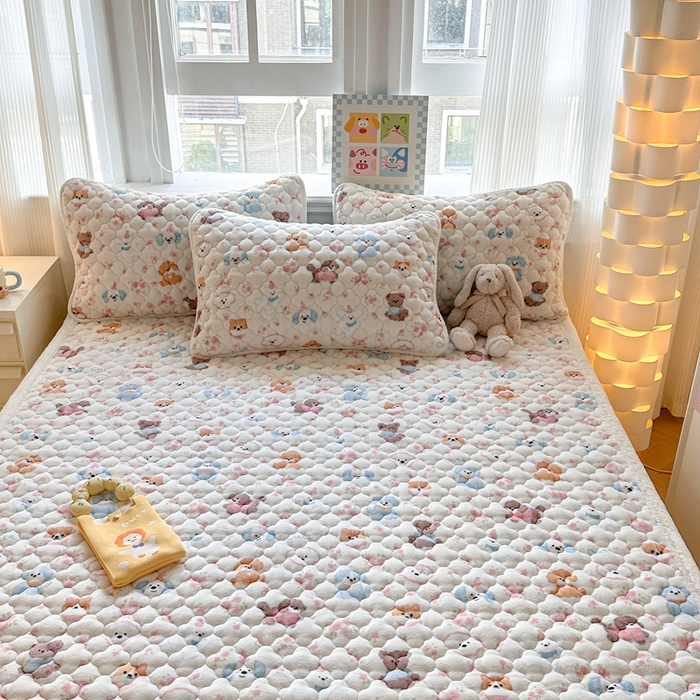 91家纺网 家纺一手货源 找家纺 慕尚家纺 2025牛奶绒床盖床褥被套三件套四件套 床垫-图图狗