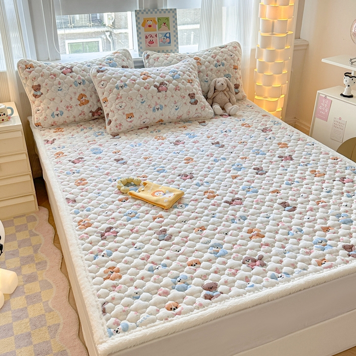 91家纺网 家纺一手货源 找家纺 慕尚家纺 2025牛奶绒床盖床褥被套三件套四件套 床垫-图图狗