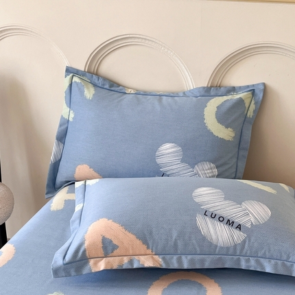 91家纺网 家纺一手货源 找家纺 （总）铭成 2024新款全棉生态喷气加厚磨毛单品枕套