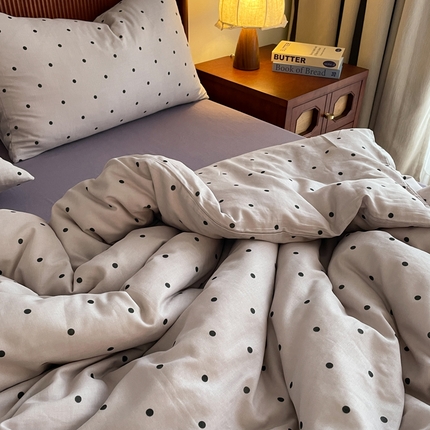 91家纺网 家纺一手货源 找家纺 （总）一比一家纺 2025新款全棉母婴级抗菌有氧全棉双层纱亲肤全棉小清新印花三件套四件套