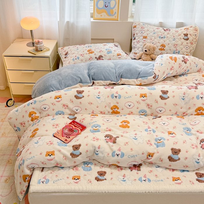 91家纺网 家纺一手货源 找家纺 慕尚家纺 2025牛奶绒床盖床褥被套三件套四件套 床垫-图图狗