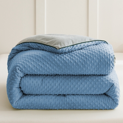 91家纺网 家纺一手货源 找家纺 凉百百 2024新款豆豆绒被芯系列 蓝