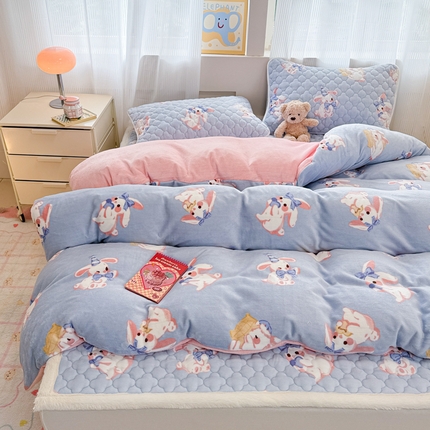 91家纺网 家纺一手货源 找家纺 （总）慕尚家纺 2025牛奶绒床盖床褥被套三件套四件套