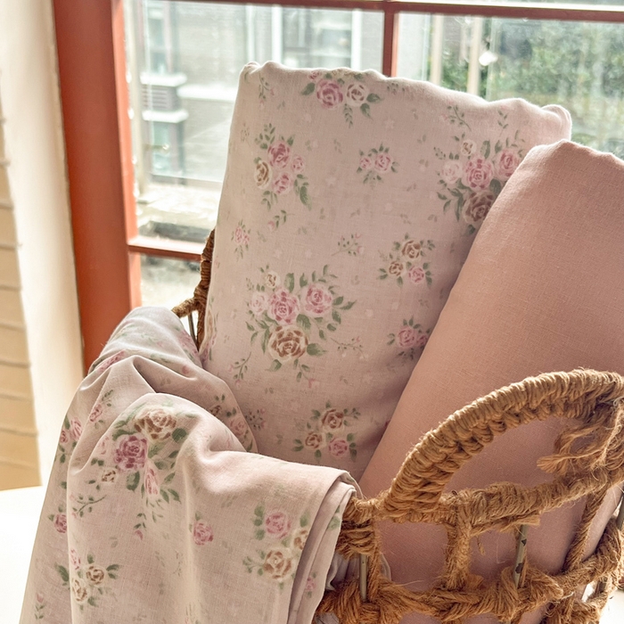 91家纺网 家纺一手货源 找家纺 一比一家纺 2026新款全棉母婴级抗菌有氧全棉双层纱亲肤全棉小清新印花三件套四件套 半岛红茶