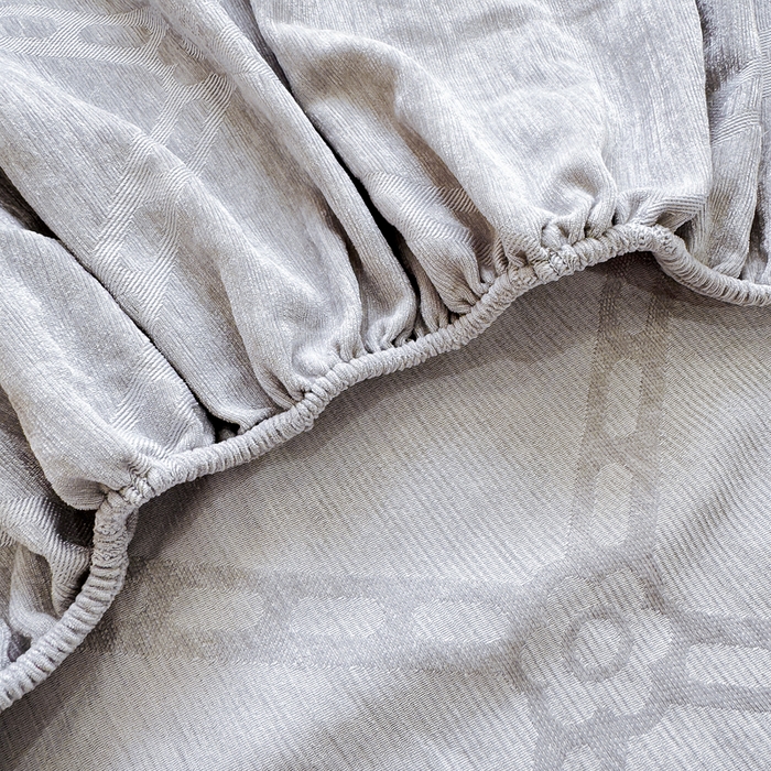 91家纺网 家纺一手货源 找家纺 太阳树家纺 2025新款A类雪尼尔提花绒床笠 马里奥-灰