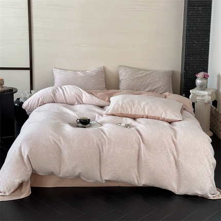 梦享生活家居 2024新款色织三层提花墨尔本系列四件套 墨尔本粉