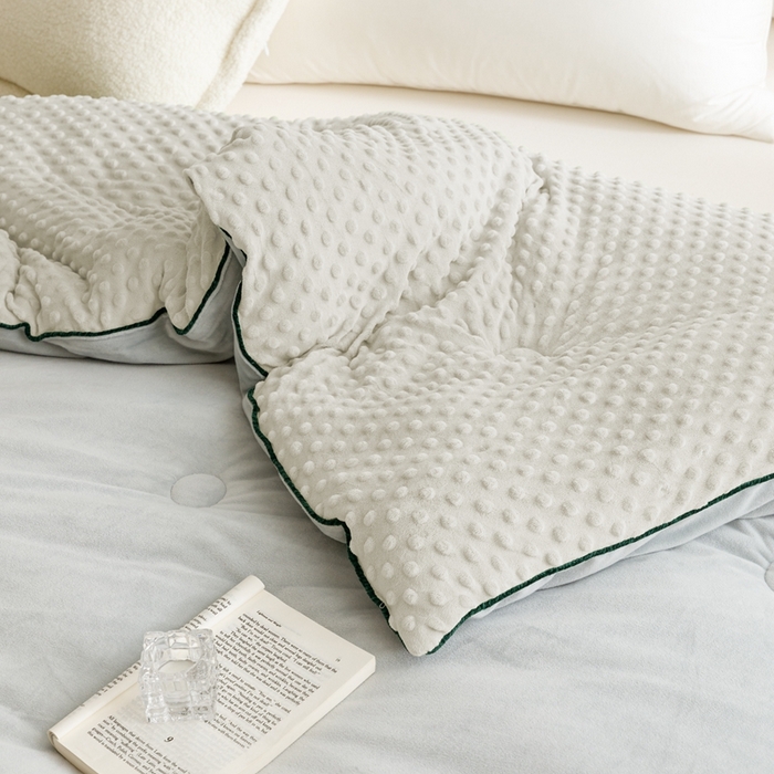 91家纺网 家纺一手货源 找家纺 凉百百 2024新款豆豆绒被芯系列 白