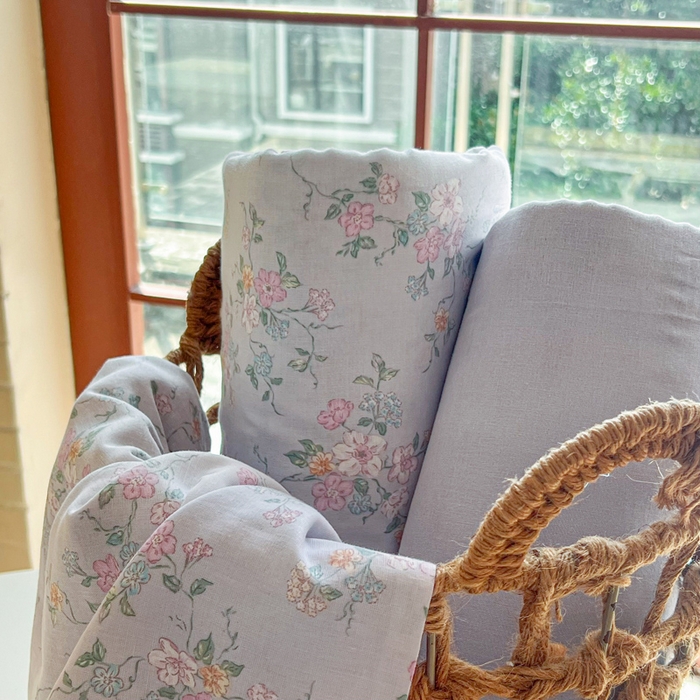 91家纺网 家纺一手货源 找家纺 一比一家纺 2025新款全棉母婴级抗菌有氧全棉双层纱亲肤全棉小清新印花三件套四件套 里德油画