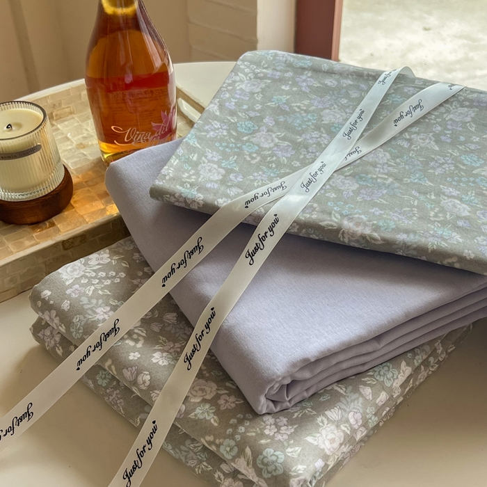 91家纺网 家纺一手货源 找家纺 一比一家纺 2025新款全棉母婴级抗菌有氧全棉双层纱亲肤全棉小清新印花三件套四件套 时光里