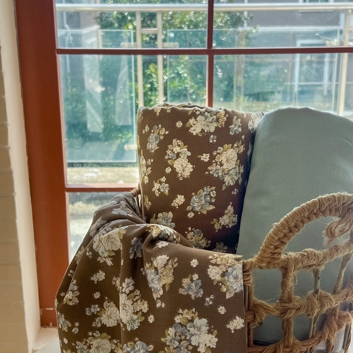 91家纺网 家纺一手货源 找家纺 一比一家纺 2026新款全棉母婴级抗菌有氧全棉双层纱亲肤全棉小清新印花三件套四件套 海盐拿铁