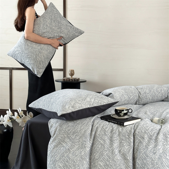 91家纺网 家纺一手货源 找家纺 （总）梦享生活家居 2024新款色织三层提花墨尔本系列四件套