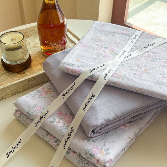 91家纺网 家纺一手货源 找家纺 一比一家纺 2025新款全棉母婴级抗菌有氧全棉双层纱亲肤全棉小清新印花三件套四件套 里德油画