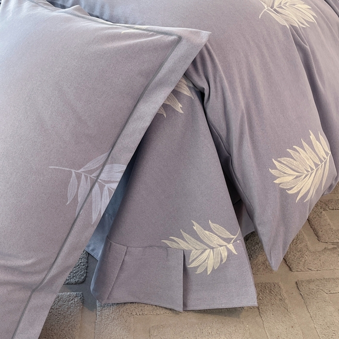 91家纺网 家纺一手货源 找家纺 铭成 2024新款全棉生态喷气加厚磨毛单品被套锦瑟月华-灰