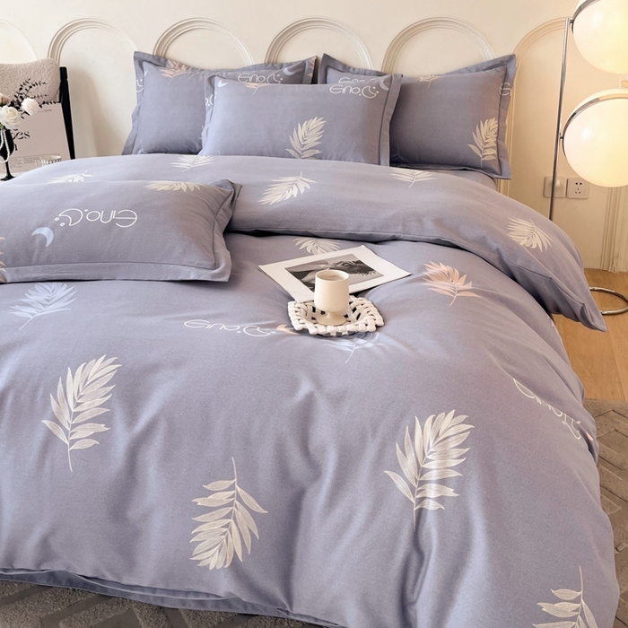 91家纺网 家纺一手货源 找家纺 铭成 2024新款全棉生态喷气加厚磨毛单品被套锦瑟月华-灰