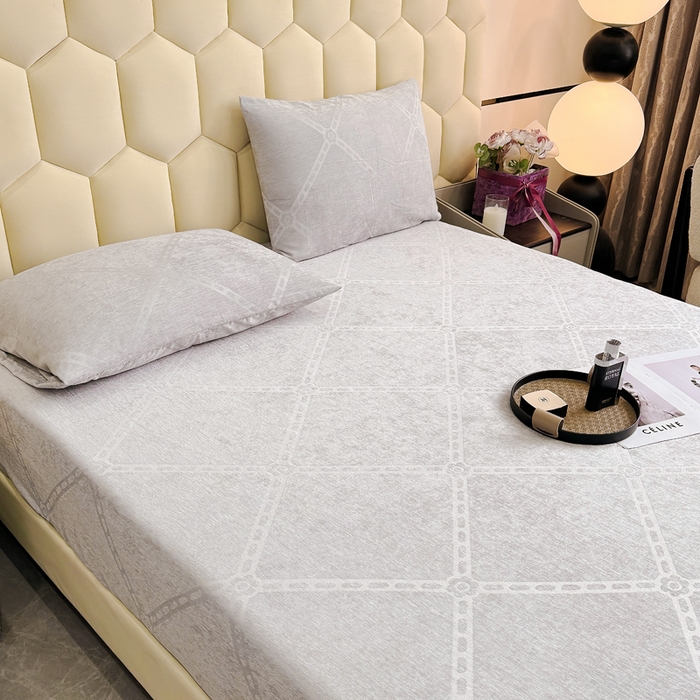 91家纺网 家纺一手货源 找家纺 太阳树家纺 2025新款A类雪尼尔提花绒床笠 马里奥-灰