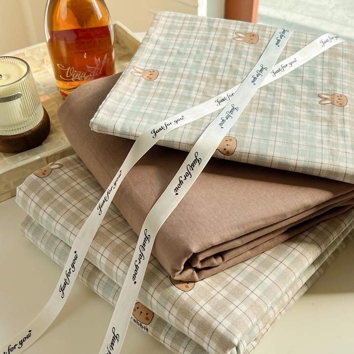 91家纺网 家纺一手货源 找家纺 一比一家纺 2025新款全棉母婴级抗菌有氧全棉双层纱亲肤全棉小清新印花三件套四件套 极简主义