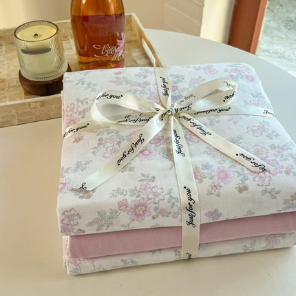 一比一家纺 2025新款全棉母婴级抗菌有氧全棉双层纱亲肤全棉小清新印花三件套四件套 罗拉小姐