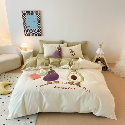 朗莎家纺 2024新款卡通系列磨毛五件套 茄程似锦