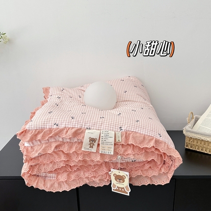 91家纺网 家纺一手货源 找家纺 （总）佰织鑫家居 2024新款全棉法式花边懒人豆豆被