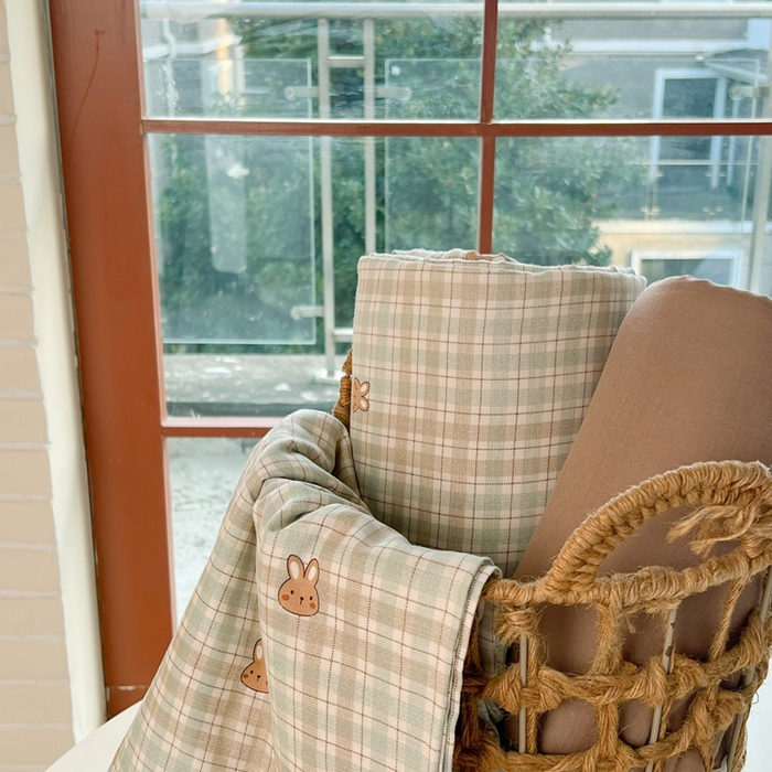 91家纺网 家纺一手货源 找家纺 一比一家纺 2025新款全棉母婴级抗菌有氧全棉双层纱亲肤全棉小清新印花三件套四件套 极简主义