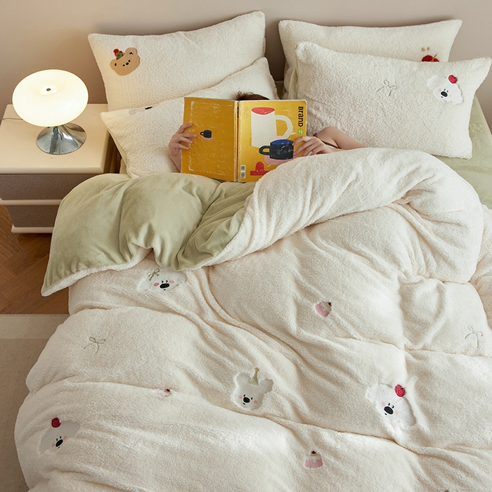 91家纺网 家纺一手货源 找家纺 （总）简纯主义 2025新款加厚保暖泰迪绒四件套