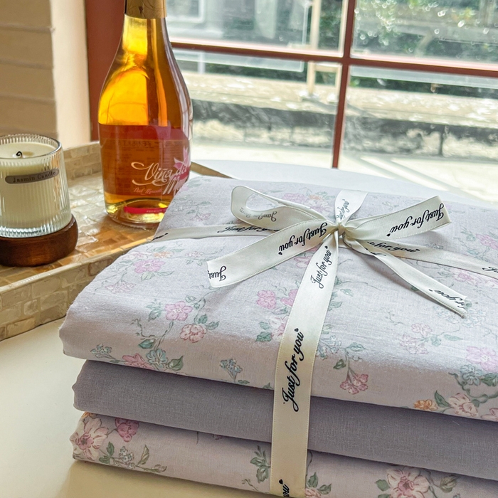 91家纺网 家纺一手货源 找家纺 一比一家纺 2025新款全棉母婴级抗菌有氧全棉双层纱亲肤全棉小清新印花三件套四件套 里德油画