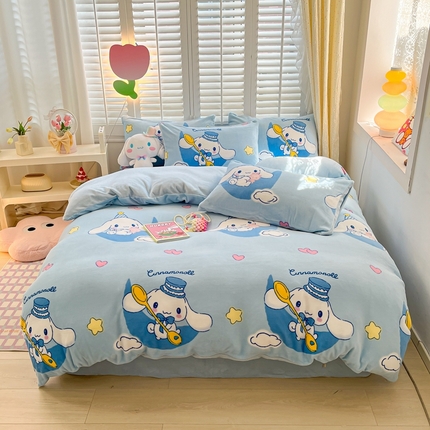 91家纺网 家纺一手货源 找家纺 （总）星座家纺 2025新款三丽鸥小版牛奶绒四件套