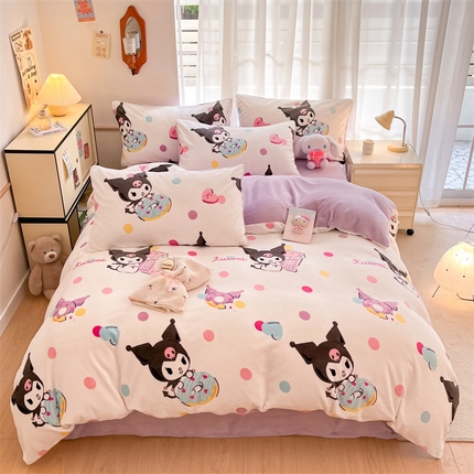 91家纺网 家纺一手货源 找家纺 （总）星座家纺 2025新款三丽鸥小版牛奶绒四件套