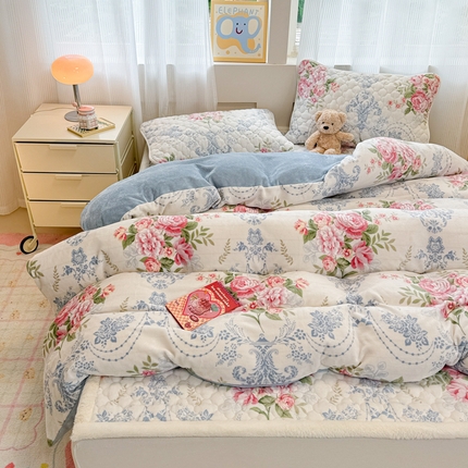 91家纺网 家纺一手货源 找家纺 （总）慕尚家纺 2025牛奶绒床盖床褥被套三件套四件套