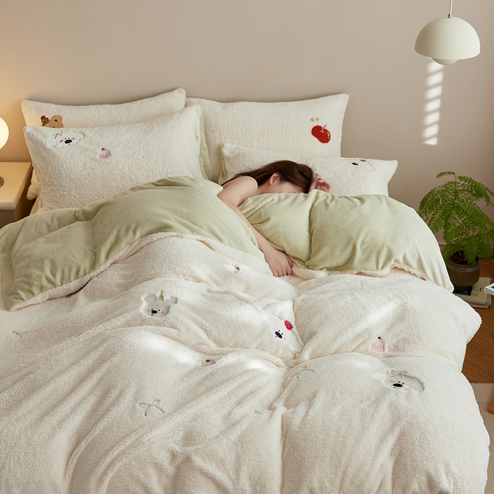 91家纺网 家纺一手货源 找家纺 （总）简纯主义 2025新款加厚保暖泰迪绒四件套