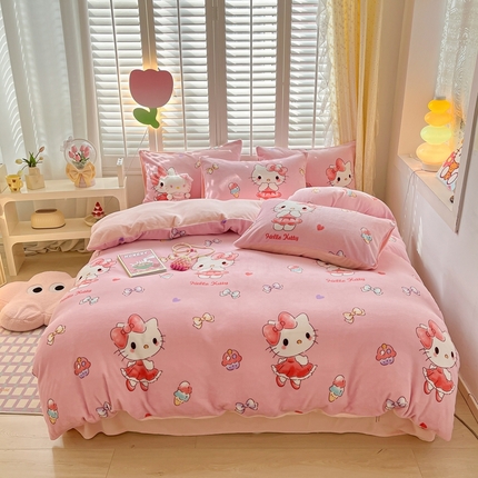 91家纺网 家纺一手货源 找家纺 （总）星座家纺 2025新款三丽鸥小版牛奶绒四件套