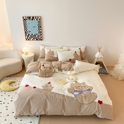 91家纺网 家纺一手货源 找家纺 （总）朗莎家纺 2024新款卡通系列磨毛五件套,贝贝熊,咖富即贵,茄程似锦,柿柿如意,一夜暴富