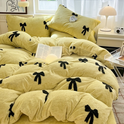 91家纺网 家纺一手货源 找家纺 （总）玉海棠家纺 2024新款阳离子提花牛奶绒四件套