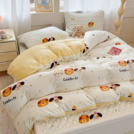 91家纺网 家纺一手货源 找家纺 （总）慕尚家纺 2025牛奶绒床盖床褥被套三件套四件套