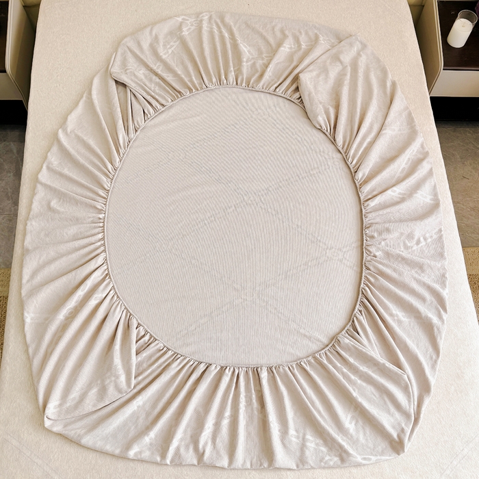 91家纺网 家纺一手货源 找家纺 太阳树家纺 2025新款A类雪尼尔提花绒床笠 印象北欧-咖