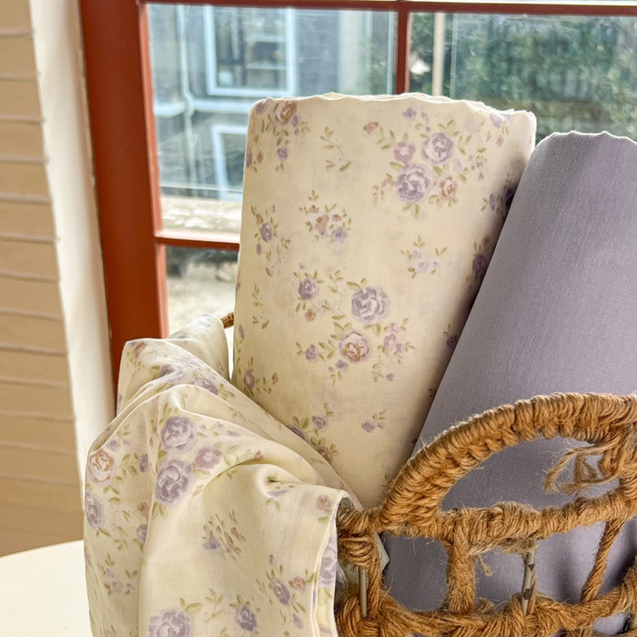 91家纺网 家纺一手货源 找家纺 一比一家纺 2025新款全棉母婴级抗菌有氧全棉双层纱亲肤全棉小清新印花三件套四件套 薄雾玫瑰